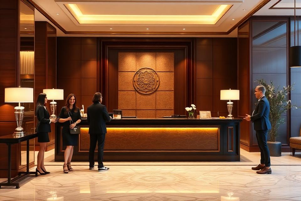 Hall de réception d'un hôtel élégant
